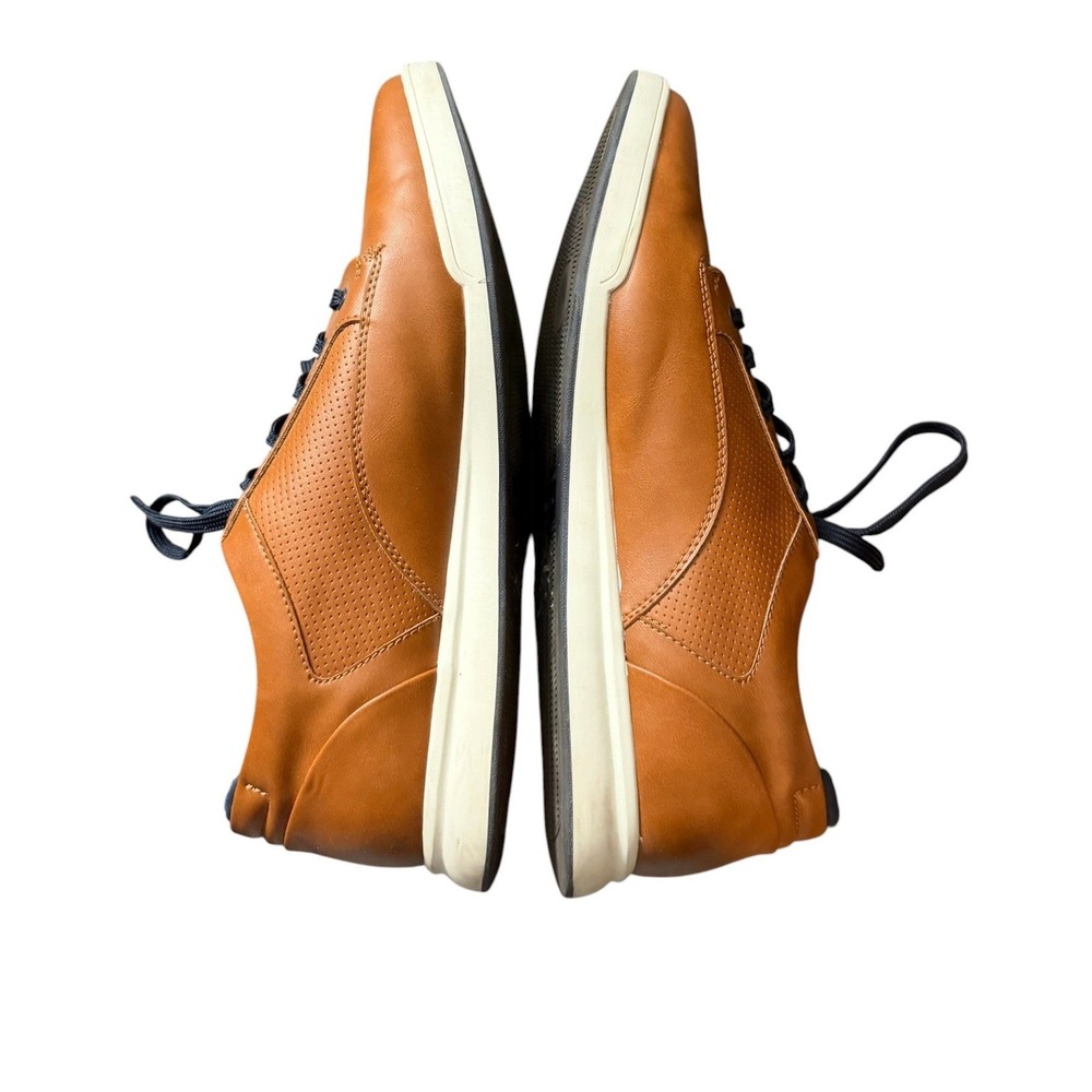 Aldo Mens Flex Leather Sneakers 12 Brown Lace Up‎ Oxford Casual Comfort Shoes - Picture 7 of 11